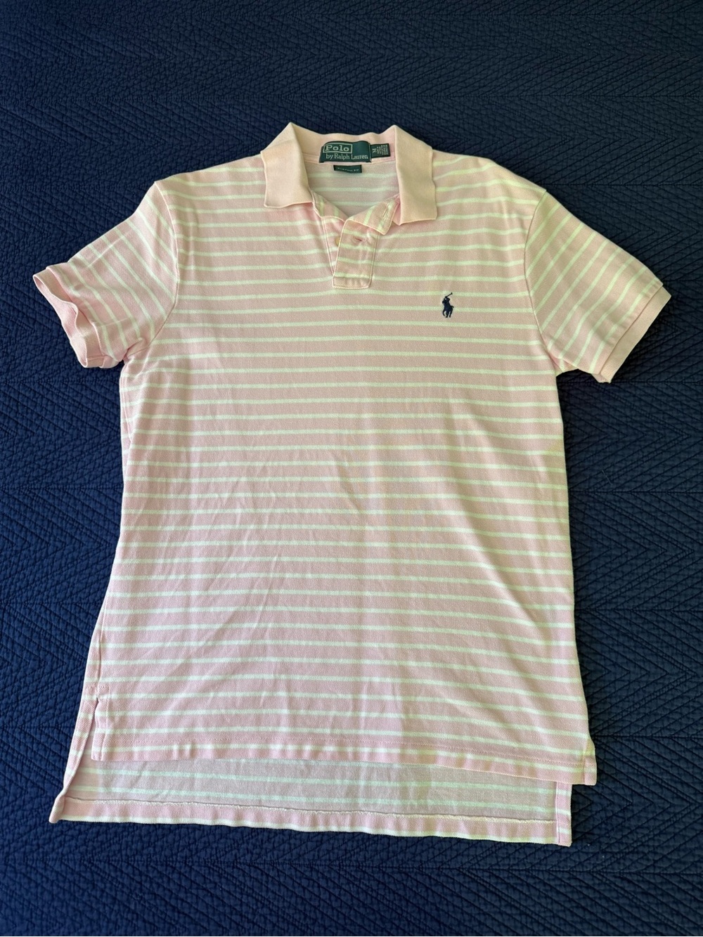 Polo by Ralph Lauren Men's Pink Striped Polo Shirt - size M
